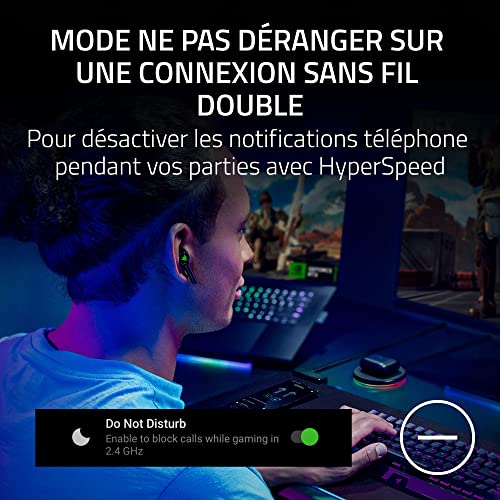 Razer Hammerhead Pro HyperSpeed - Ecouteurs de Jeu sans Fil Chroma RGB (sans Fil HyperSpeed, Réduction Active du Bruit, Chroma RGB, Bluetooth 5.3) Noir