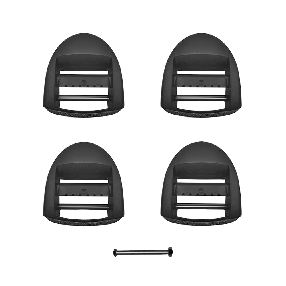 Deluxsa 4 Pcs 1 inch (25mm) Plastic Ladder Slider adjustable Lock Buckles,Tri-glide Slide Clips Lockable,Plastic Replacement for Belt backpack strap adjuster replacement (Black)