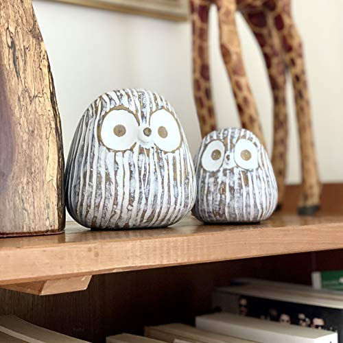 image for Huey House Chubby Night Owl Decor Statue Sculpture, Bookshelf Decor Ac