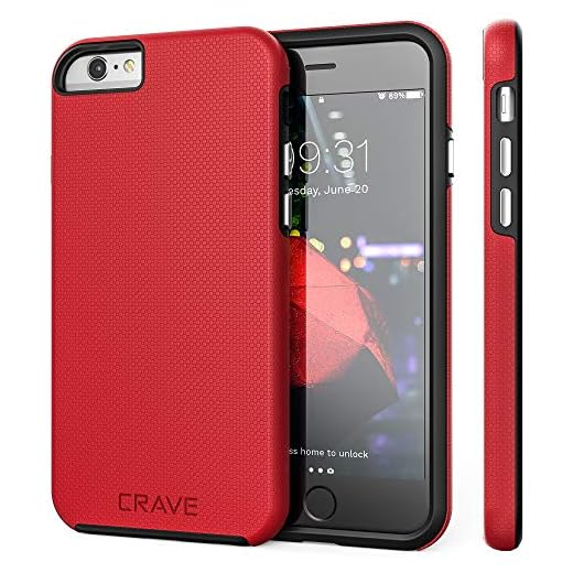 iPhone 6 Case, iPhone 6S Case, Crave Dual Guard Protection Series Case for iPhone 6 6s (4.7 Inch) - Red