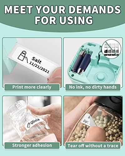 COLORWING Q30 Thermal Sticker Bluetooth Label Maker Machine, Portable Mini Pocket Label Printer, Wireless Handheld Label Machine, Easy to Use For Home, Office, School, Small Business - Green