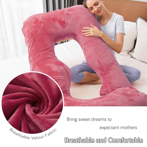 Image of 60 Inch Pregnancy Pillow for Sleeping (RED)