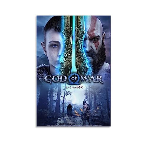 UMCHU Póster de God of War Ragnarok And Son Pintura Decorativa Lienzo Arte de Pared Salón Póster Dormitorio Pintura, Arte de Pared Impresión de Imagen Moderna Decoración de Habitación Familiar 40 x 60