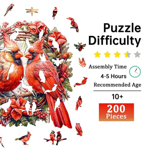 Jigfoxy Wooden Puzzles For Adults, Cardinal Wooden Jigsaw Puzzles For Adults thumb #1