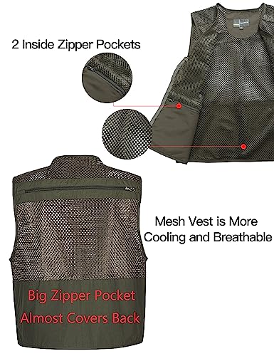 Flygo Zhusheng Men's Mesh 16 Pockets Photography Fishing Travel Outdoor Quick Dry Vest Breathable Waistcoat Jackets (X-Small, Navy Blue) #TOP5