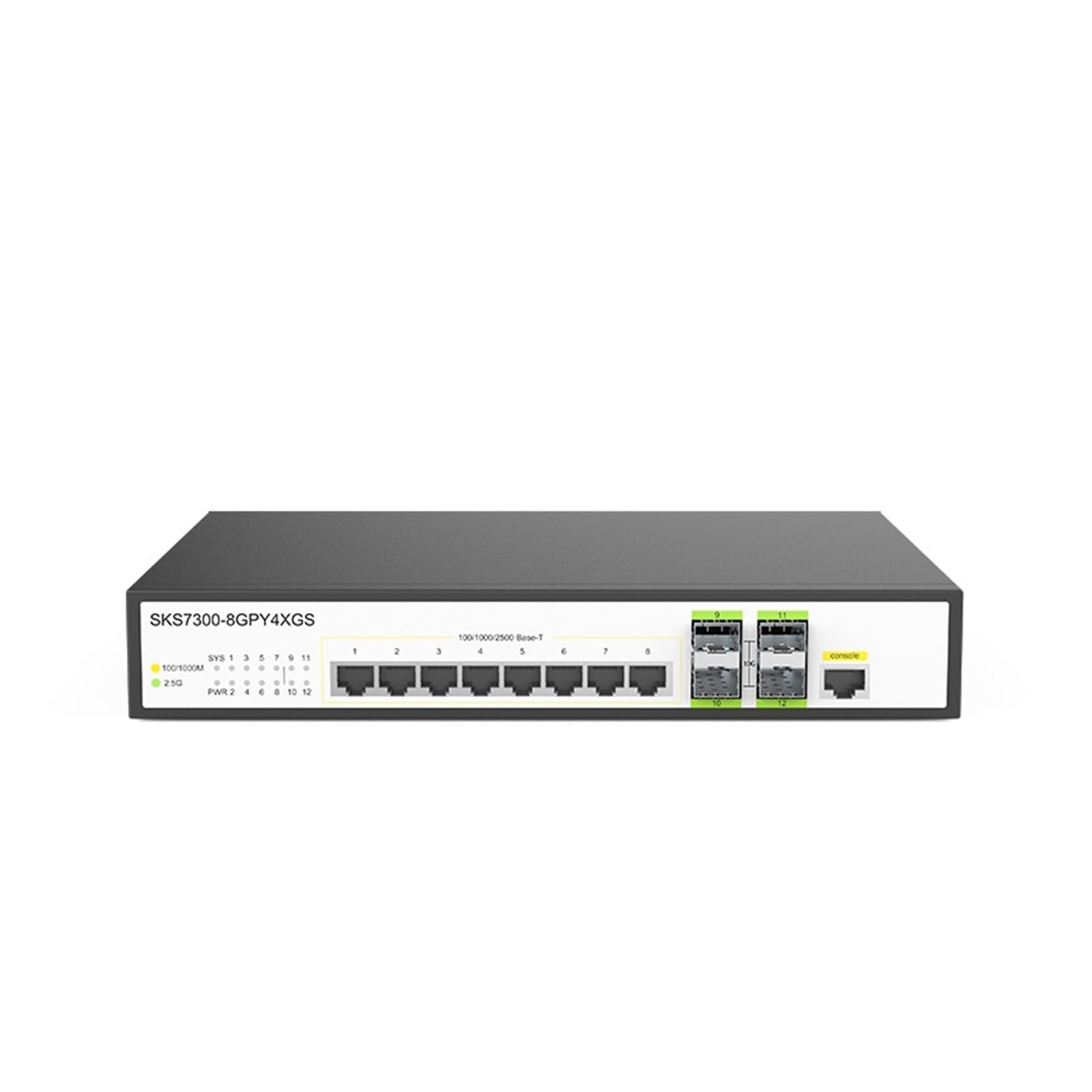 Conmutador de red, Conmutador Ethernet de 2,5g, 12 puertos stionados, concentrador de red de Internet óptico de 10gb, vlan y soporte de agregación de puertos, stión WEB/CLI,Confiable(With multimode)