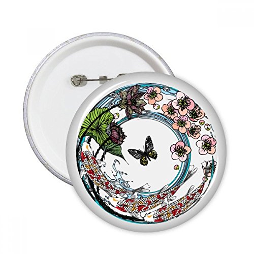 Badge bouton rond Sakura géométrie XXL pour masquer les imperfections et personnaliser un vêtement