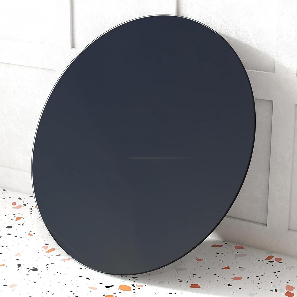 32" Round Glass Table Top, Black Table Surface Protector, 1/4" Thick-Round Replacement Table Top Polished Edge, Tempered Glass Top for Home, Office, Patio(70cm/27.5in)