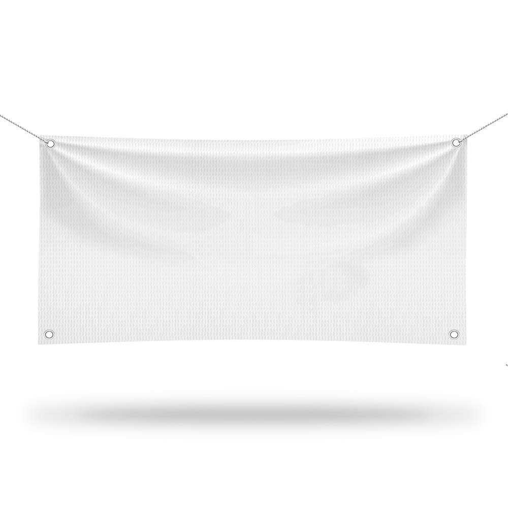 GotPrint Blank Vinyl Banner White Sign 13oz with Grommets and Hemming Premium Scrim Glossy 3 ft x 5 ft DIY Outdoor Indoor Wall Lawn Decorations