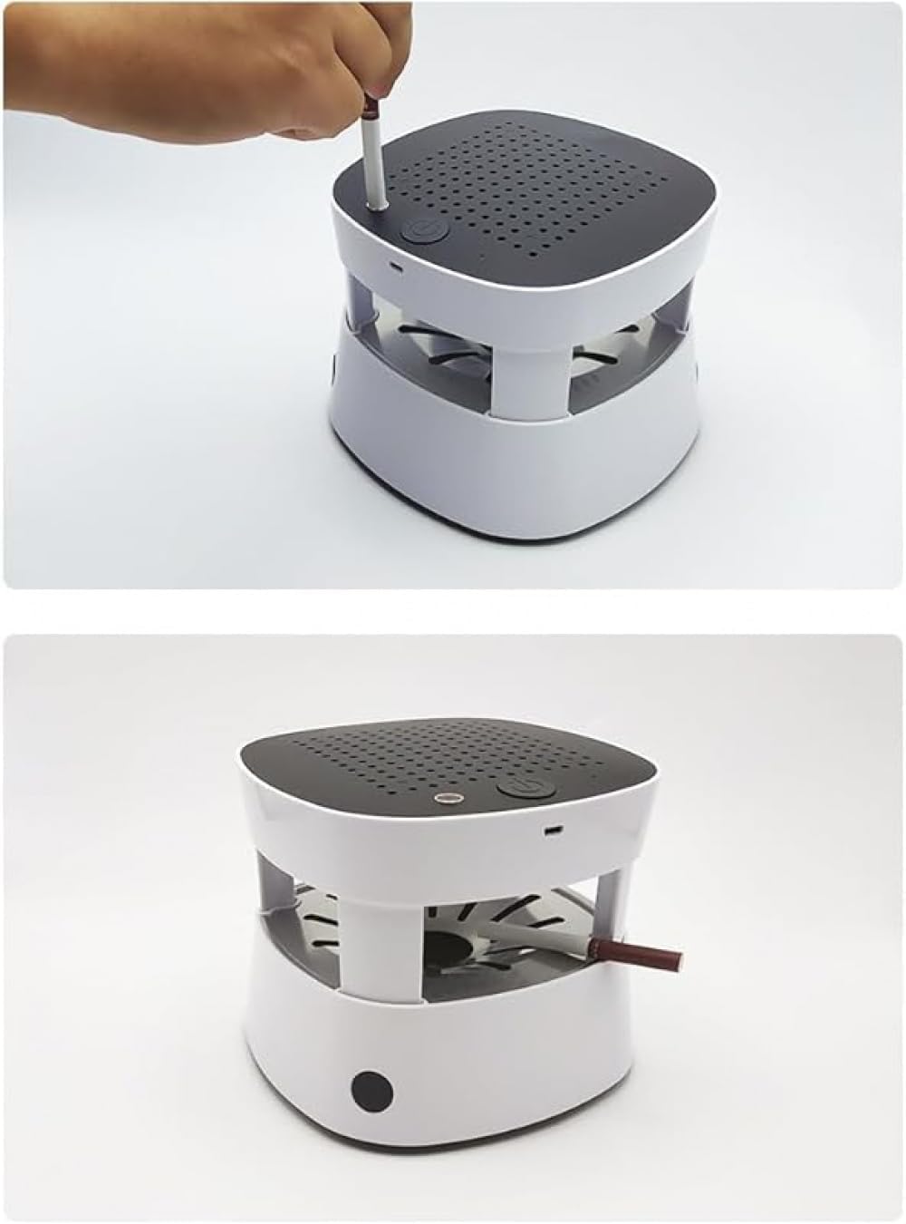 Zxyler 多機能スモークレス灰皿 空気清浄機付き脱臭殺菌 イオン発生器 + 高性能活性炭フィルター USB 充電式 電子ライター