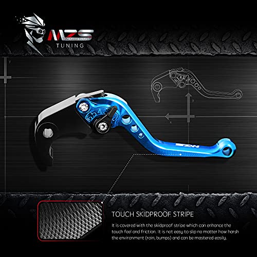 Image of MZS Blue Motorcycle Brake Clutch Levers Adjustable Short CNC Set