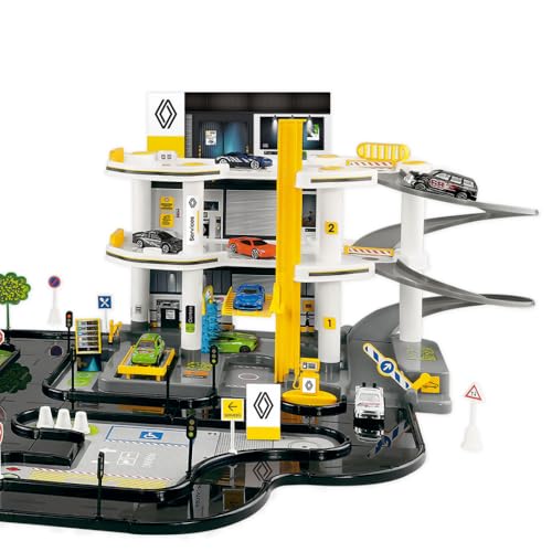 STARLUX - Renault Super Garage mit kompletter Tankstelle auf 3 Ebenen, Einer Arbeitsbühne und Einer 4 Meter Langen Rennstrecke - Ab 3 Jahren