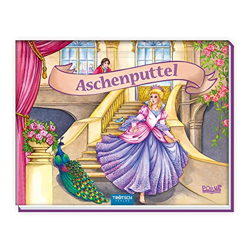TRÖTSCH - Mini-Pop-up-Buch 'Aschenputtel' | Handliches Märchenbuch mit aufklappbaren 3D-Szenen: Liebevoll illustriertes Kinderbuch zum Vorlesen, ideal als kleines Mitbringsel | Ab 3 Jahren