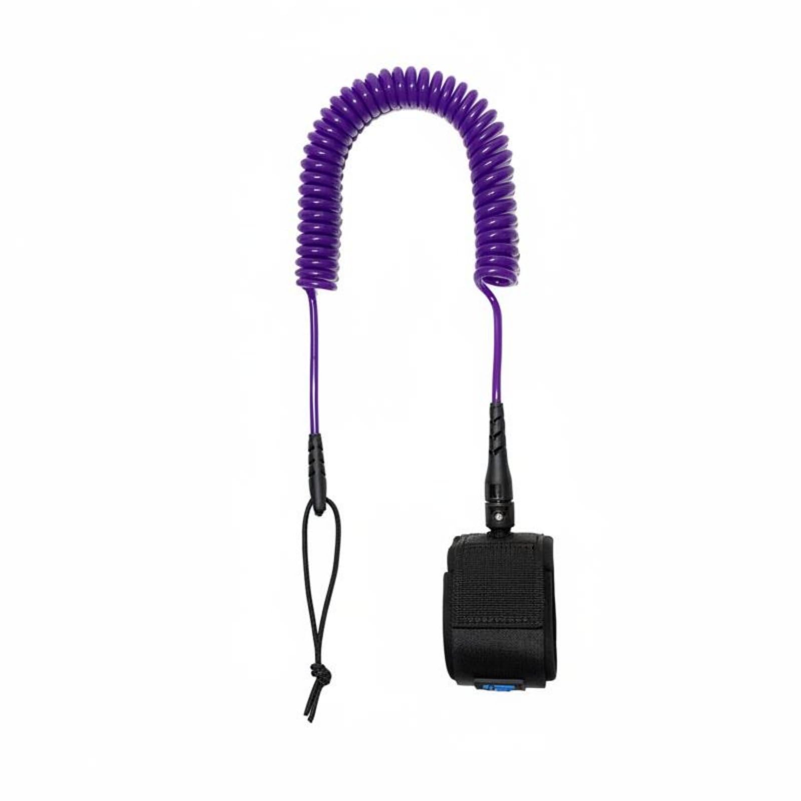 Homyl Paddleboard Leash Coiled Ankle Surfboard Tether Cord Flexible Untwist Stainless Steel Wire Suitable for Adults Water Sports, Purple