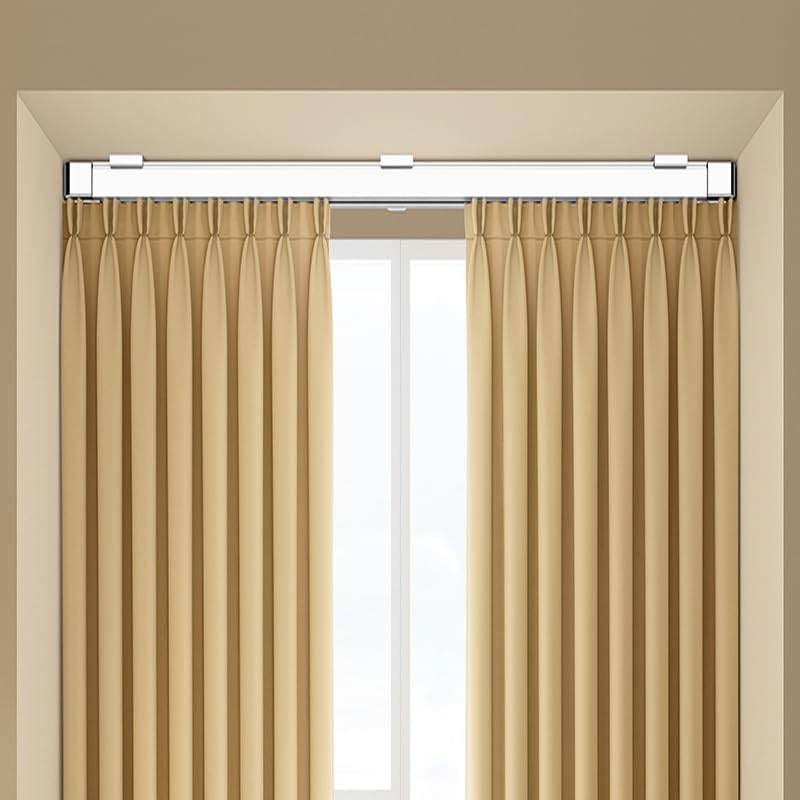 Rail de rideau de plafond rétractable réglable en aluminium robuste 0,5-1,1m