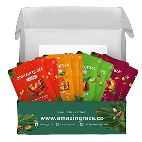 Amazin Graze Nuts Variety Box 30g (Pack of 8)