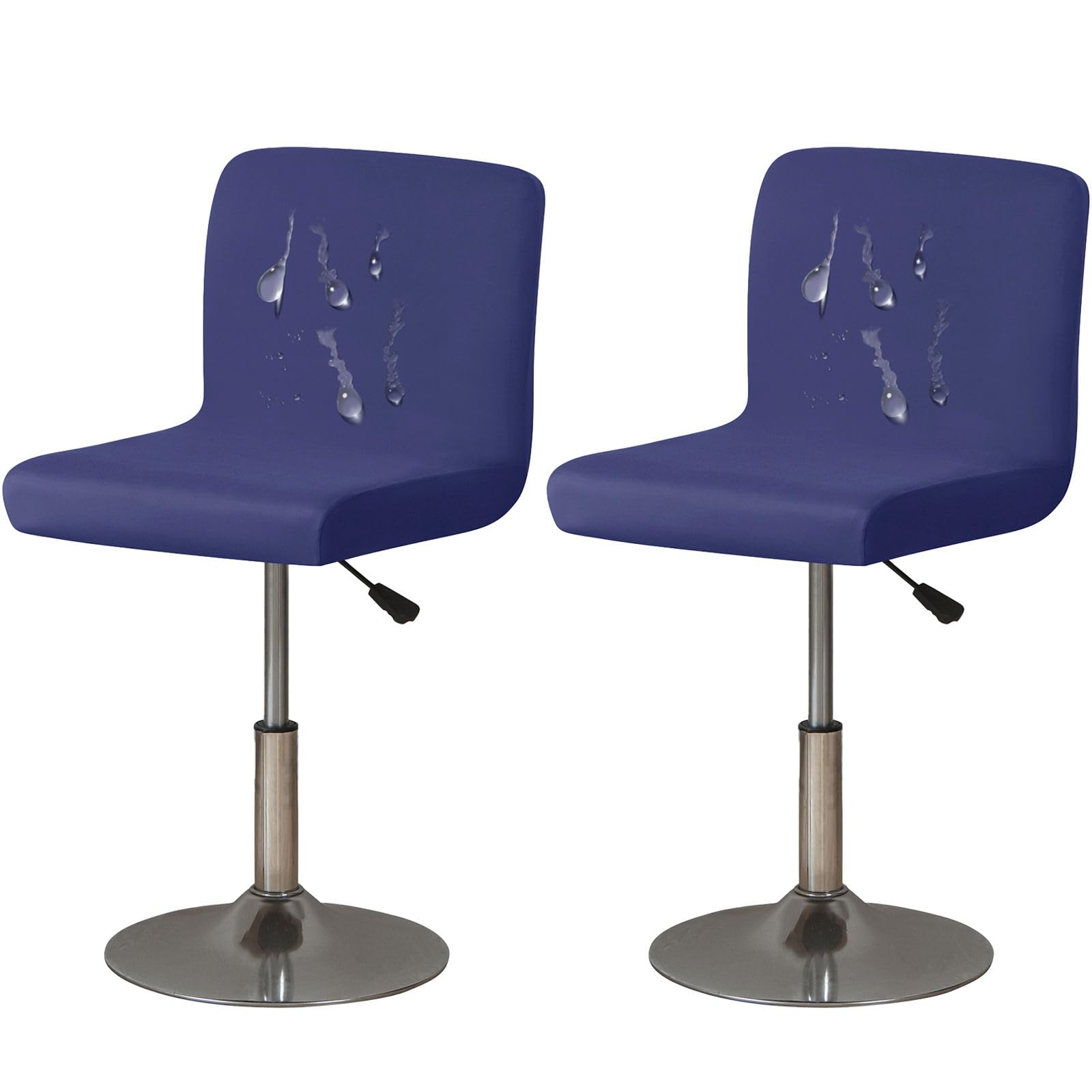 ZRCYXDW 2 Pack Spandex Bar Stool Covers, Soft Water Resistant Bar Stool Chair Covers With Backs Barstool Protector Slipcovers With Elastic Bottom Stool Cover Removable-navy blue-2 pack