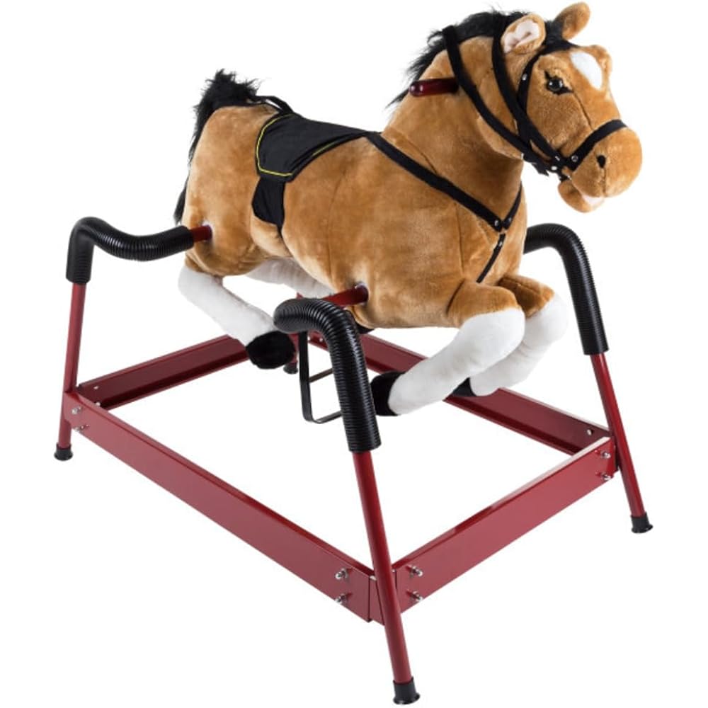 $18/mo - Finance Spring Rocking Horse - Plush Bouncy Ride-On Toy with ...