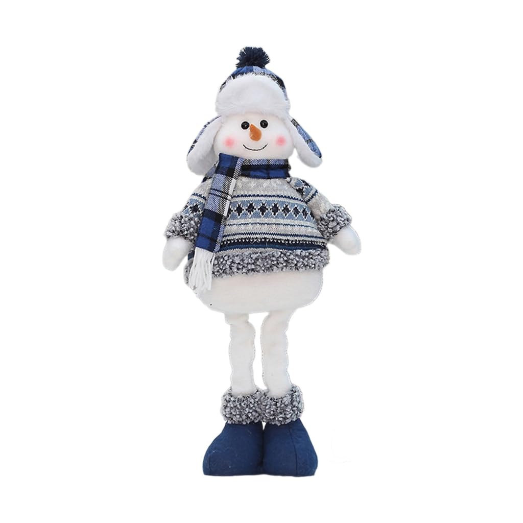 Figurine en peluche à longues pattes - Bleu - Décoration de Noël - Arbre de bureau - Décoration de fête