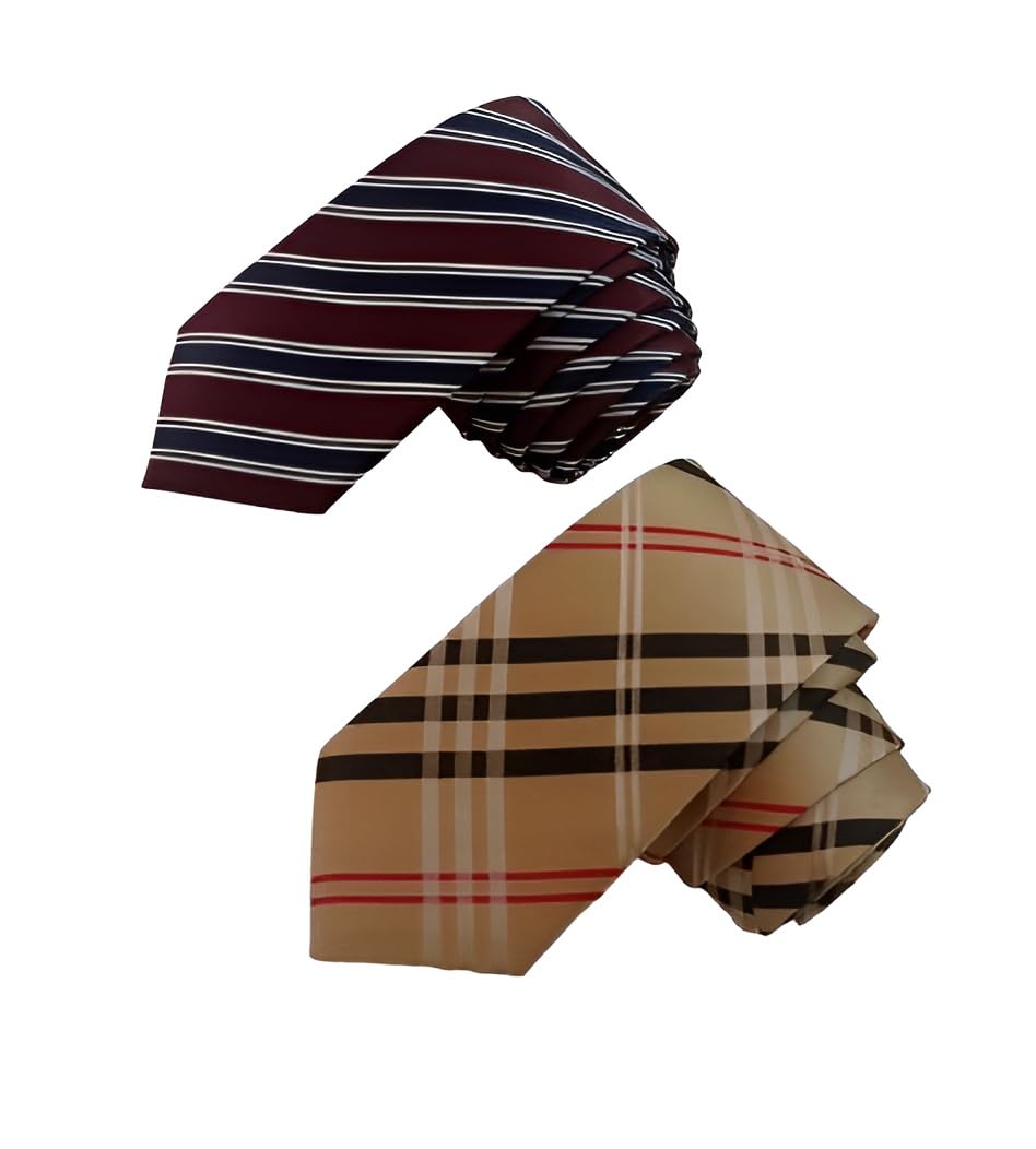 justin dustin Tie for Men Combo| Microfiber Neckties Pack of 2,Width-3 Inch-picture-23