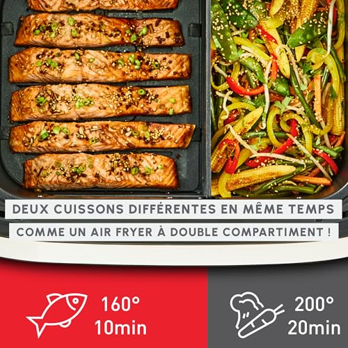 Moulinex Easy Fry Dual Flex air fryer Grand tiroir de Double zone Séparateur amovible jusqu'à 8personnes 7programmes intuitifs EZ9228F0 - vue 6