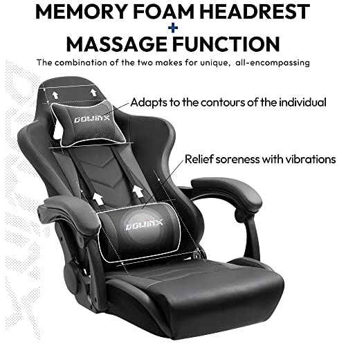 Gaming Chair with Massage Lumbar Support for E-Sports Gamers