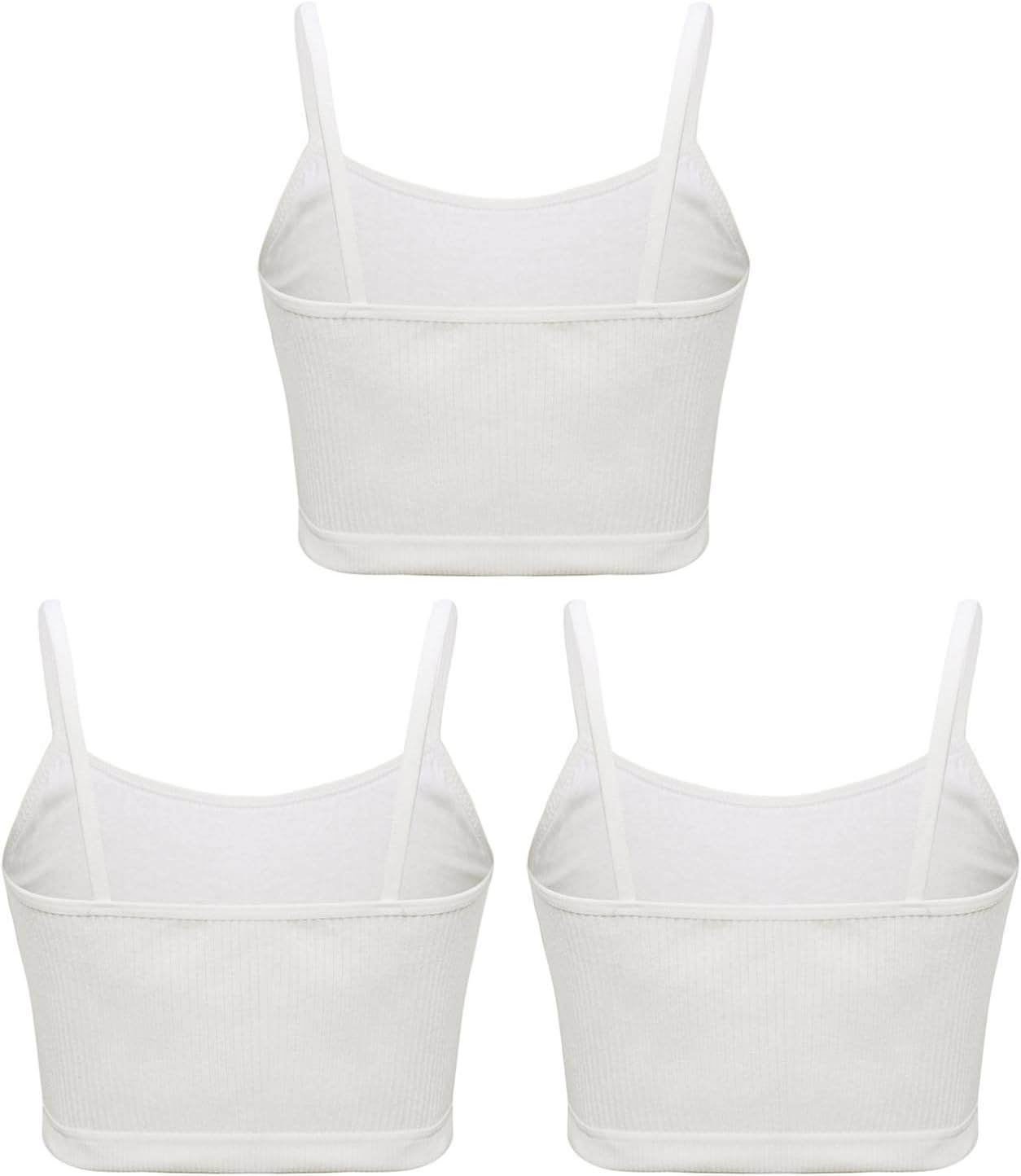 YiZYiF Girls Wireless Sport Bras Spaghetti Straps Gym Dance Fitness Crop Top Ribbed Vest Camisole Underwear