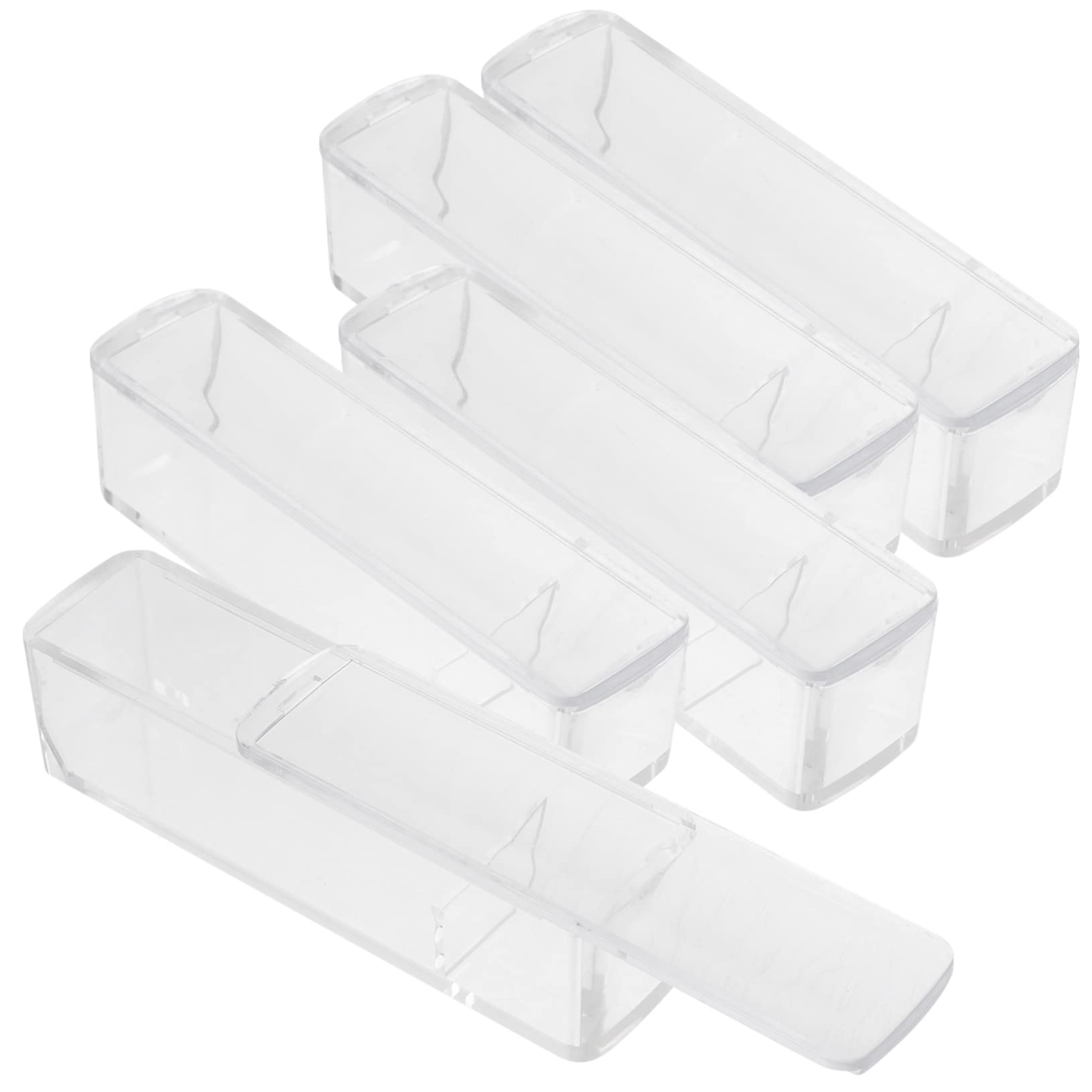 IWOWHERO Seal Storage Box 5pcs Useful Office Seal Storage Case Plastic Material Creative Slide and Push Design