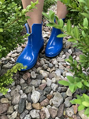 LEMIGO Damen Gummistiefeletten Kurze Gummistiefel Knöchel Regenstiefel Elke 36-42 EU (Dunkelblau, EU Schuhgrößensystem, Erwachsene, Numerisch, M, 42)