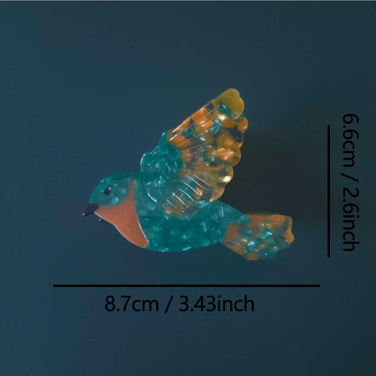 Cute Kingfisher Hair Clips,Funny Acetate Bird Claw Clip,Small Claw Clip for Women - Image 2