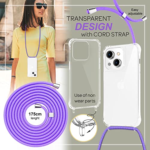 NALIA Necklace Case for iPhone 14 Plus, Transparent Hybrid Cover & Strap, HANGIT PRO (Anti-Yellow Back & Adjustable) - Image 3