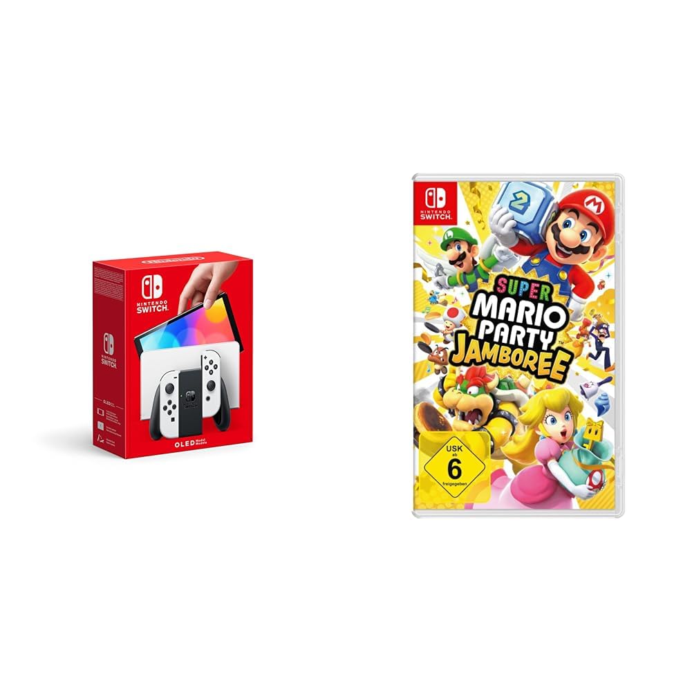 Nintendo Switch OLED-Modell Weiß + Super Mario Party Jamboree