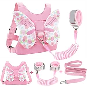 Accmor 3 in 1 Toddler Harness Leashes + Anti Lost Wrist Link, Kids Harness Children Leash for Girls, Child Anti Lost…