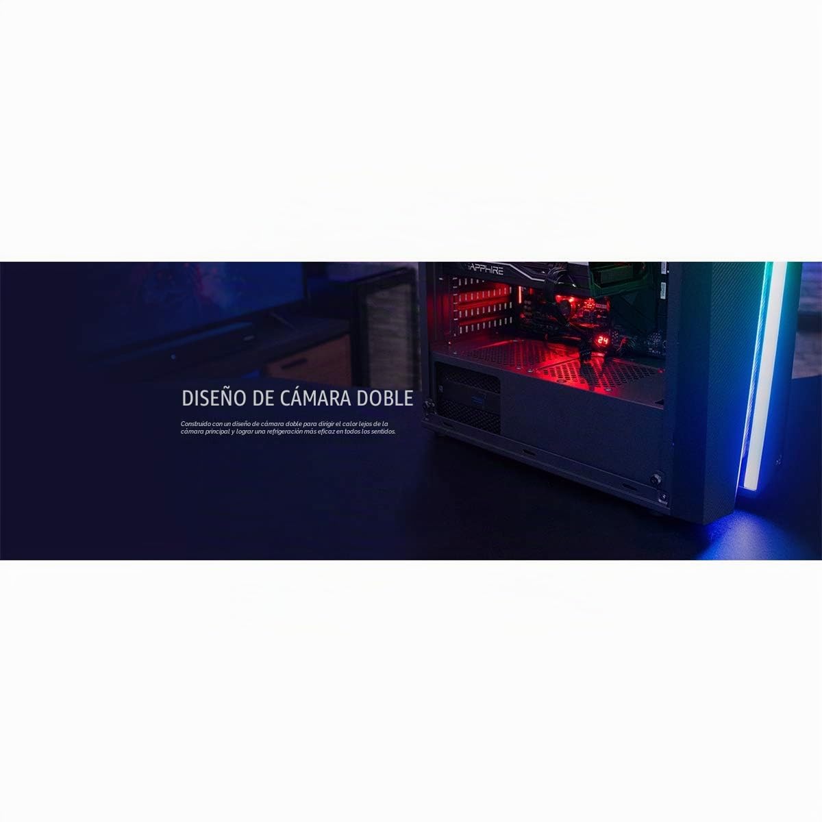 Aerocool BOLT - Caja de PC, ATX, panel acrílico, RGB 13 modos, ventilador 12cm, color Negro, Única