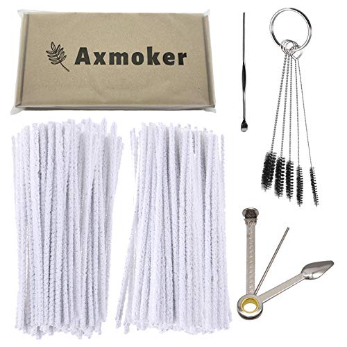 Pipe Cleaning Kit Contain 100 Pcs Pipe Cleaners Craft 1Pc Pipe Reamer Tamper Tool 1Pc Mini Nylon Brush Set 1Pc Stainless Steel Micro Scoop and A Storage Box.
