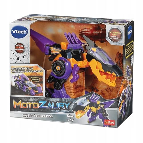 Dinosaure transformable VTech Motosaure Spinosaure Brutor interactif 2 en 1 avec voiture de course