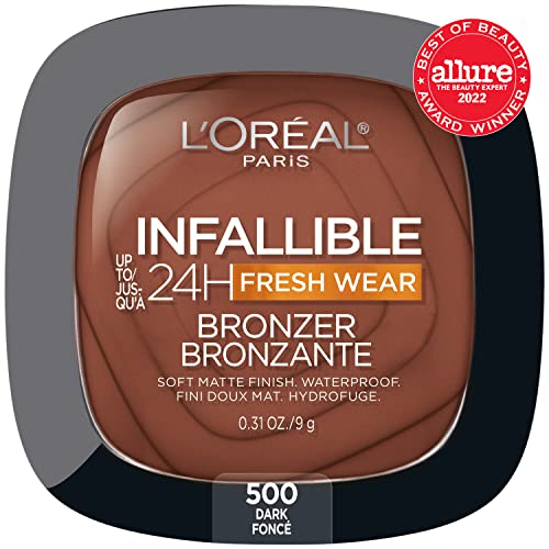L'Oreal Paris Infallible Up to 24H Fresh Wear Soft Matte Longwear Bronzer. Waterproof, heatproof, Transfer, humidity and sweatproof, Dark, 0.31 oz - Image 4