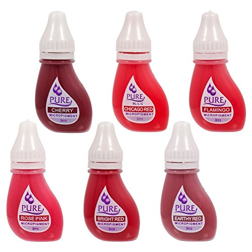 BIOTOUCH Micropigment PURE KIT 36-Bottle SET Pigment Color Permanent Makeup Microblading Supplies Micropigmentation Cosmetic Tattoo Ink Ombre Feathering Hair Stroke 3ml Each (Pure Lip Tone Kit)