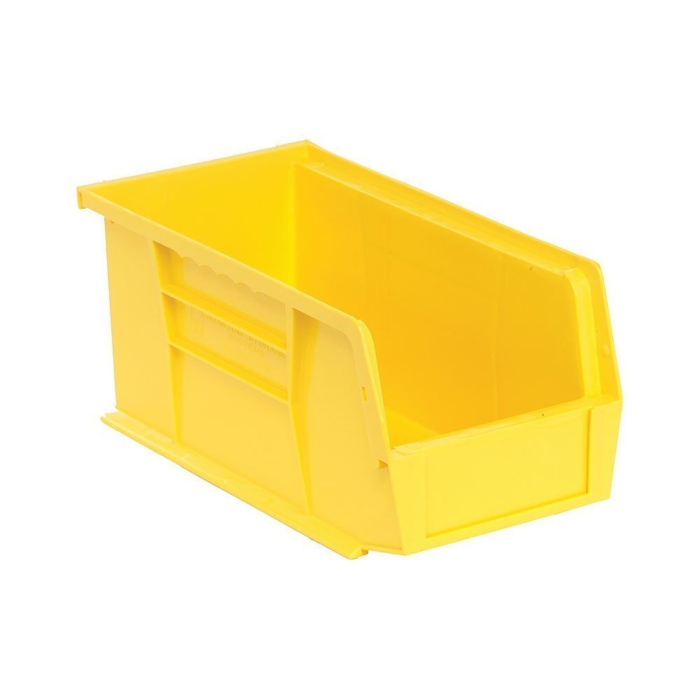 QUANTUM STORAGE SYSTEMS K-QUS230YL-8 S8-Packtack and Hang Plastic Bin Storage Containers, 10" x 5" x 5", Yellow