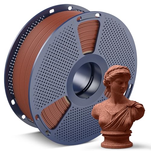 SUNLU PLA Marmor Filament 1.75mm 600 mm/s High Speed 3D Drucker Filament Marble PLA Natürliche Marmorähnliche Textur 1KG Spule (2.2lbs) Maßgenauigkeit +/- 0.02mm Ziegelrot Marmor