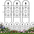 32in(H) x 10ft (L) Tall Decorative Metal Garden Fence Panels - Rustproof No Dig Fence Animal Barrier for Dogs, Outdoor Yard Fencing for Patio Flower Bed Garden & Landscape Border