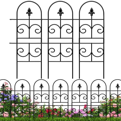 32in(H) x 10ft (L) Tall Decorative Metal Garden Fence Panels