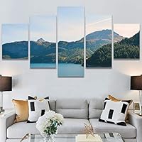 SIGNWIN 5 Panel Canvas Wall Art Calming Waters for Home Decorations Ready to Hang - 60