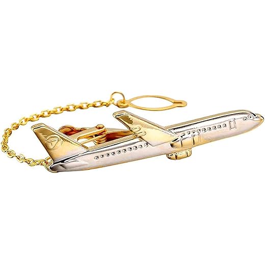 Gold Plated Airplane Tie Bar 316L