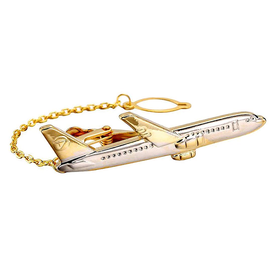 peora 316L Stainless Steel Gold Plated Airplane Neck Tie Bar Clasp Clip for Men Boys Business Corporate Gift-picture-23