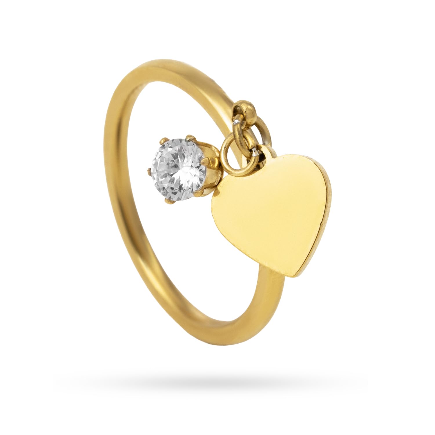 Keepsake Heart Crystal Dangle Ring for Women(Size-6,7,8) - Waterproof & Anti-Tarnish-image-10