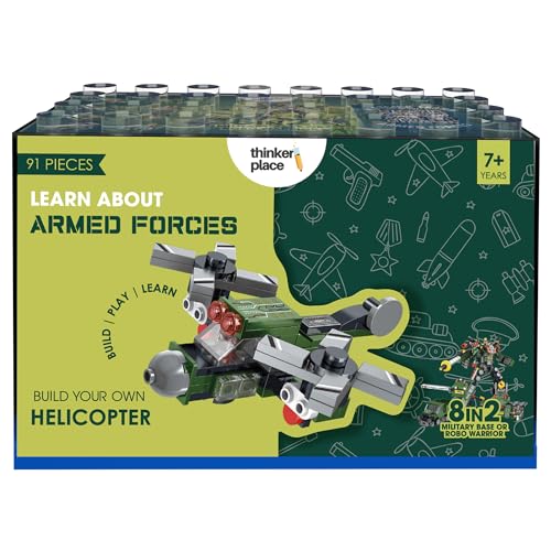 Image of STEM Armored Vehicle Building Blocks Set (91 Pcs) | DIY Twin-Rotor Helicopter Toy for Kids 7+ Years (Boys & Girls) | Educational Construction | Creativity & Action Play Toy