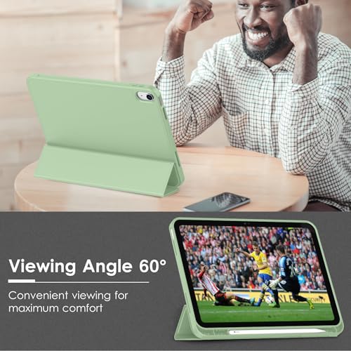 Image of ToaPoia Case for iPad (A16) 11 Inch 2025 /iPad 10th Generation 10.9 Inch 2022, Slim Trifold Stand Protective Cover with Pencil Holder and Soft TPU Back,Support Auto Sleep /Wake (Matcha Green)