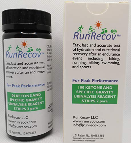 Patented Test Strips to Determine Hydration and Nutritional Recovery After an Endurance Event Such as Running, Biking, Hiking, and Sports, 100 Urinalysis Test Strips
