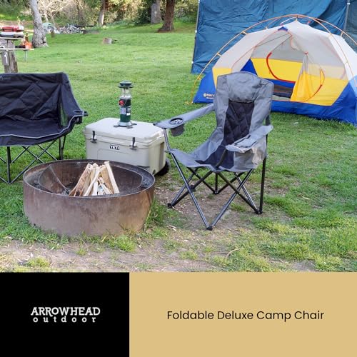 ARROWHEAD OUTDOOR Portable Deluxe Folding Camp Quad Chair w/Headrest, Glass & Cup Holders, Armest 6-can Cooler, Heavy Duty Carry Bag, 550 lbs Weight Capacity の商品画像 6